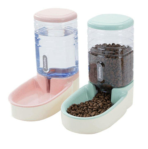 Automatic Pet Feeder And Drinking Fountain Combo